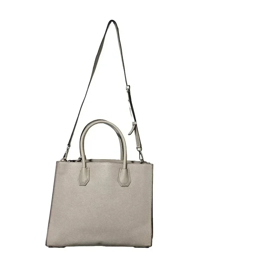 Michael Kors Mercer Large Convertible Pearl Grey Leather Tote Bag - Picture 5 of 16